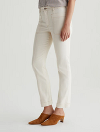 Lila Mid Rise Utility Straight - White Oat