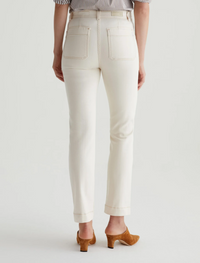 Lila Mid Rise Utility Straight - White Oat