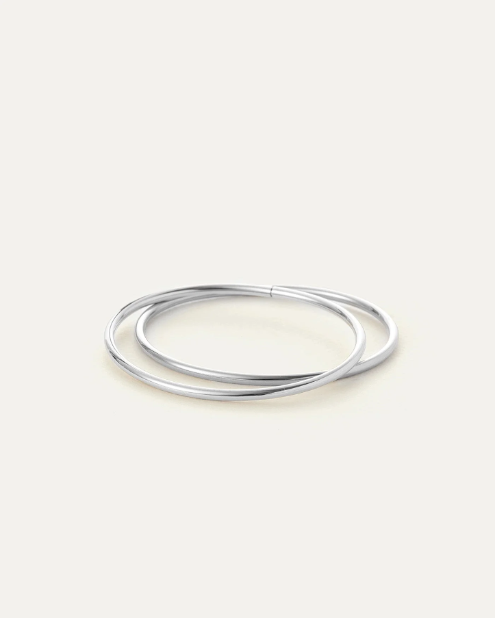 Dane Bangle Set - Water Resistant - Silver - L - 2pk