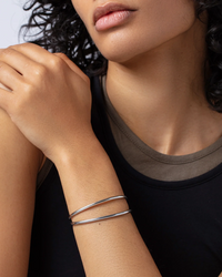 Dane Bangle Set - Water Resistant - Silver - L - 2pk