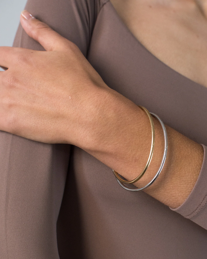 Dane Bangle Set - Water Resistant - Silver - M - 2pk