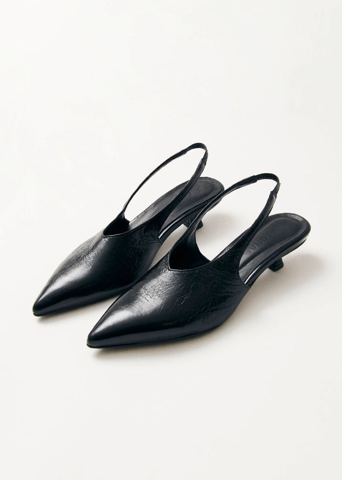 Eros Leather Mules - Black