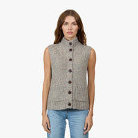 Button Front Neck Vest - Stormy