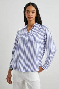 Elle Shirt - Blue White Stripe