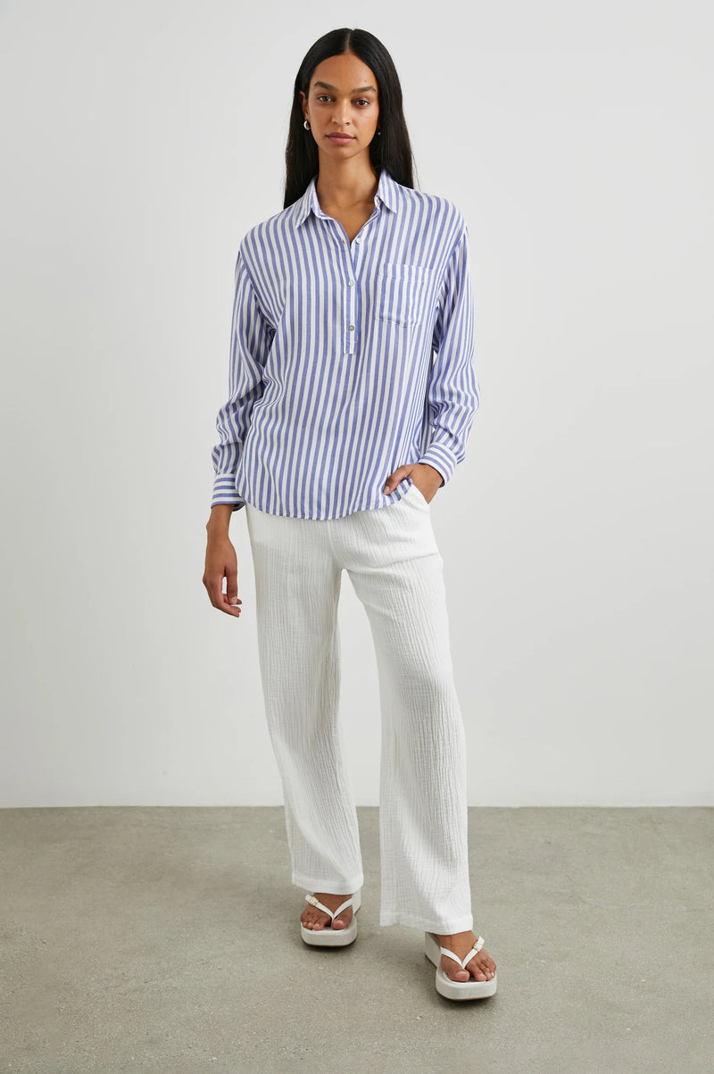 Elle Shirt - Blue White Stripe