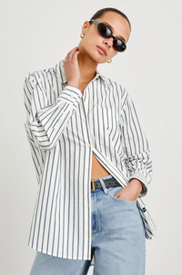 Elsa Shirt - Chalk Slate Stripe
