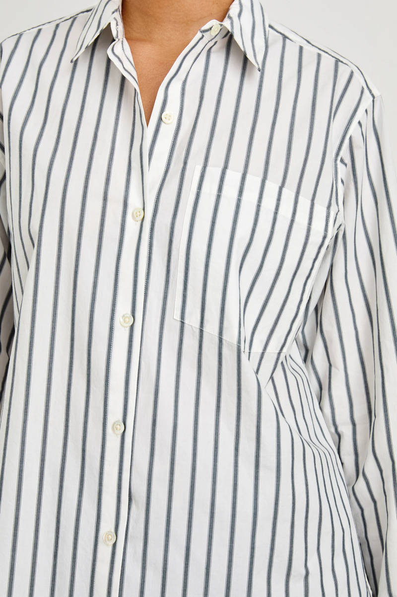Elsa Shirt - Chalk Slate Stripe