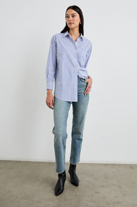 Elsa Shirt - Mariner White Stripe