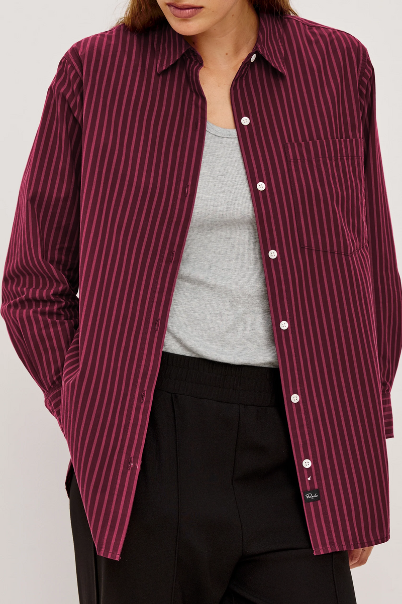 Elsa Shirt - Mulberry Stripe