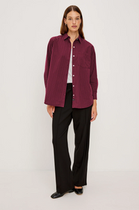 Elsa Shirt - Mulberry Stripe