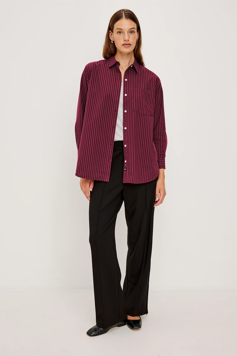 Elsa Shirt - Mulberry Stripe