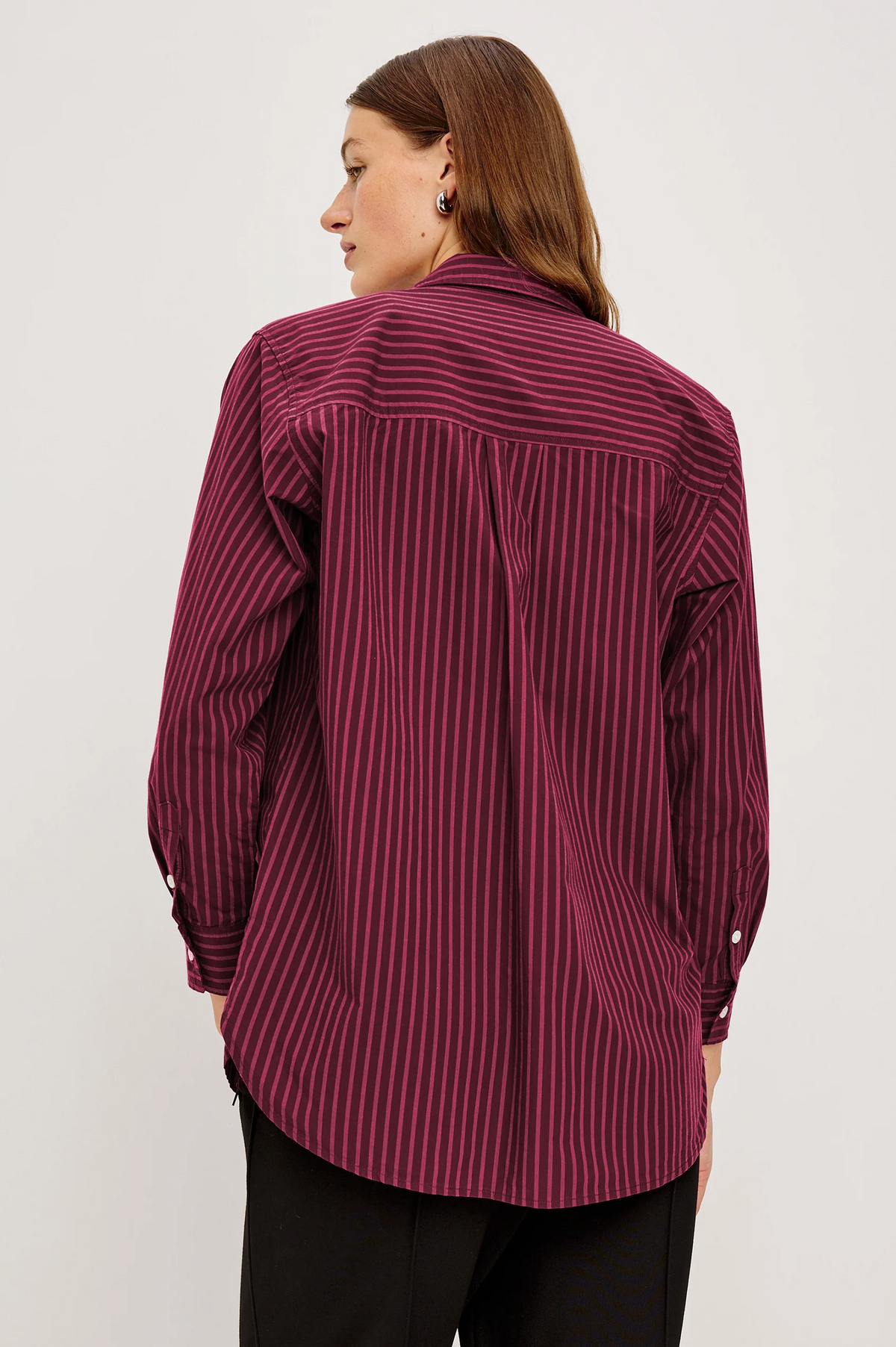 Elsa Shirt - Mulberry Stripe