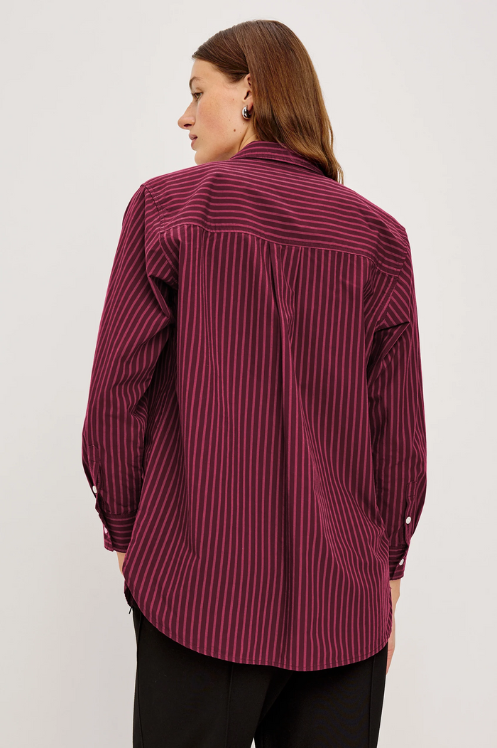 Elsa Shirt - Mulberry Stripe