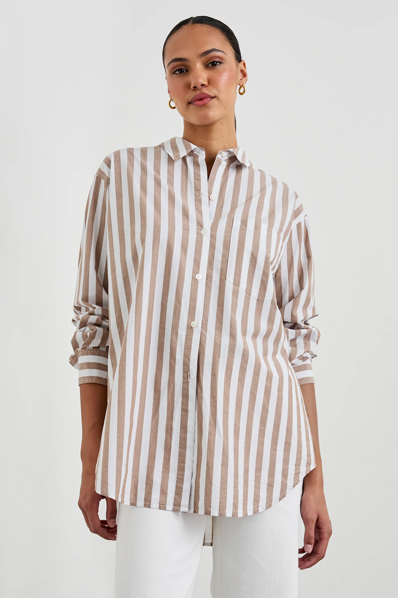 Elsa Shirt - Russet White Stripe