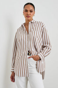 Elsa Shirt - Russet White Stripe