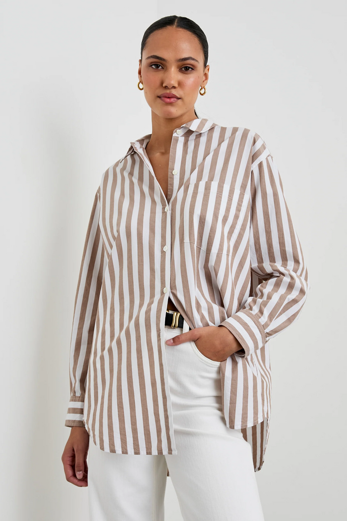 Elsa Shirt - Russet White Stripe