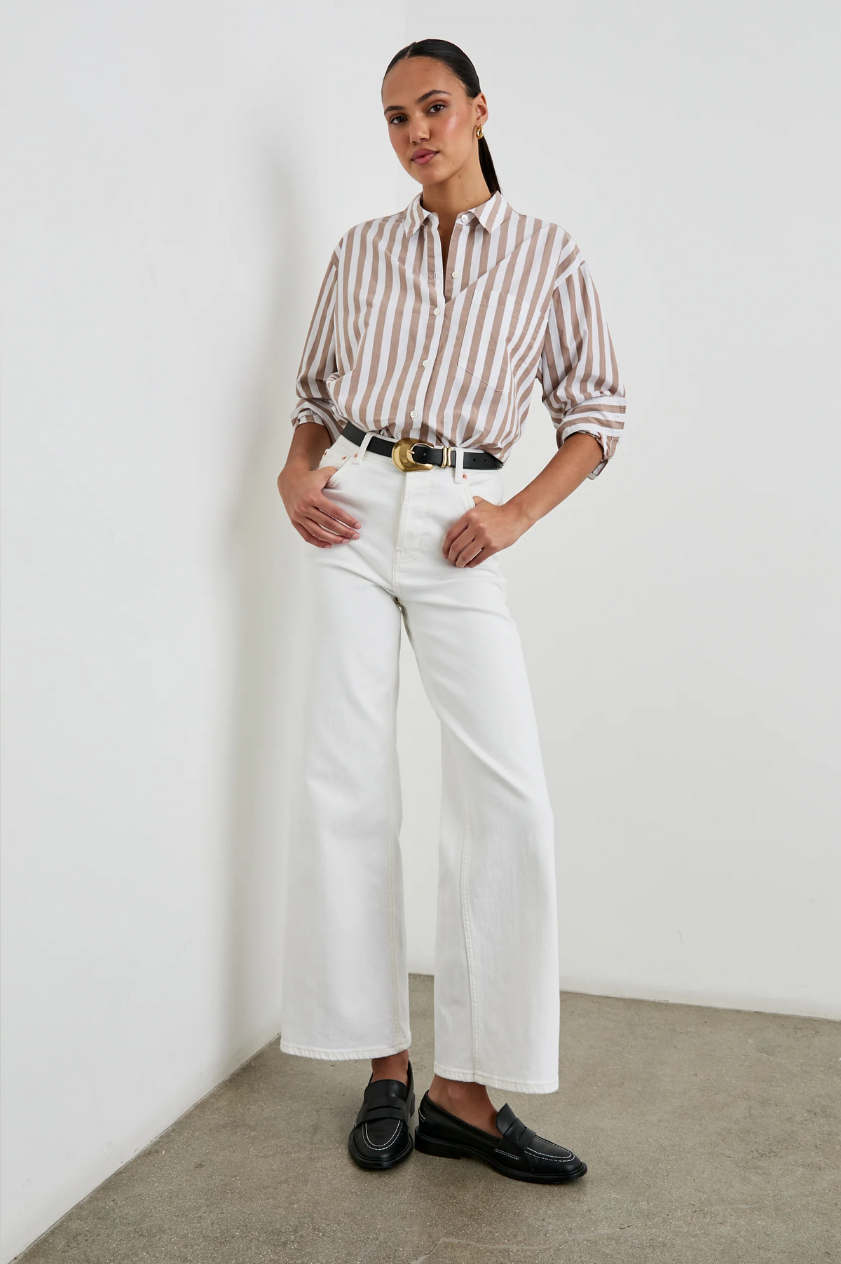 Elsa Shirt - Russet White Stripe