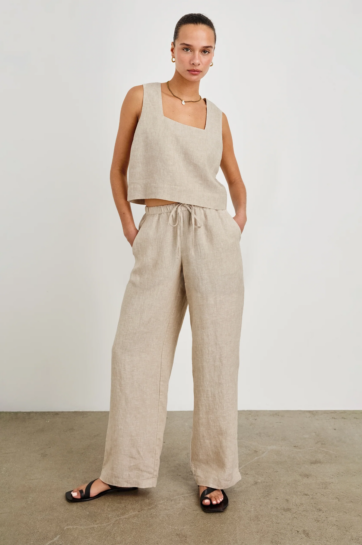 Emmie Pant - Heathered Flax