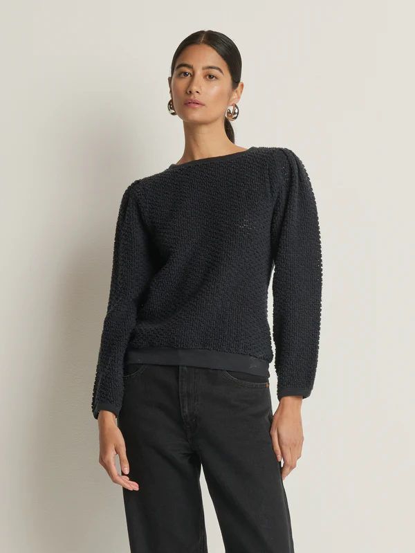 Etta Lace Popover - Jet Black