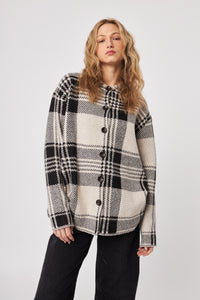 Woodley Cardigan - Timber Check