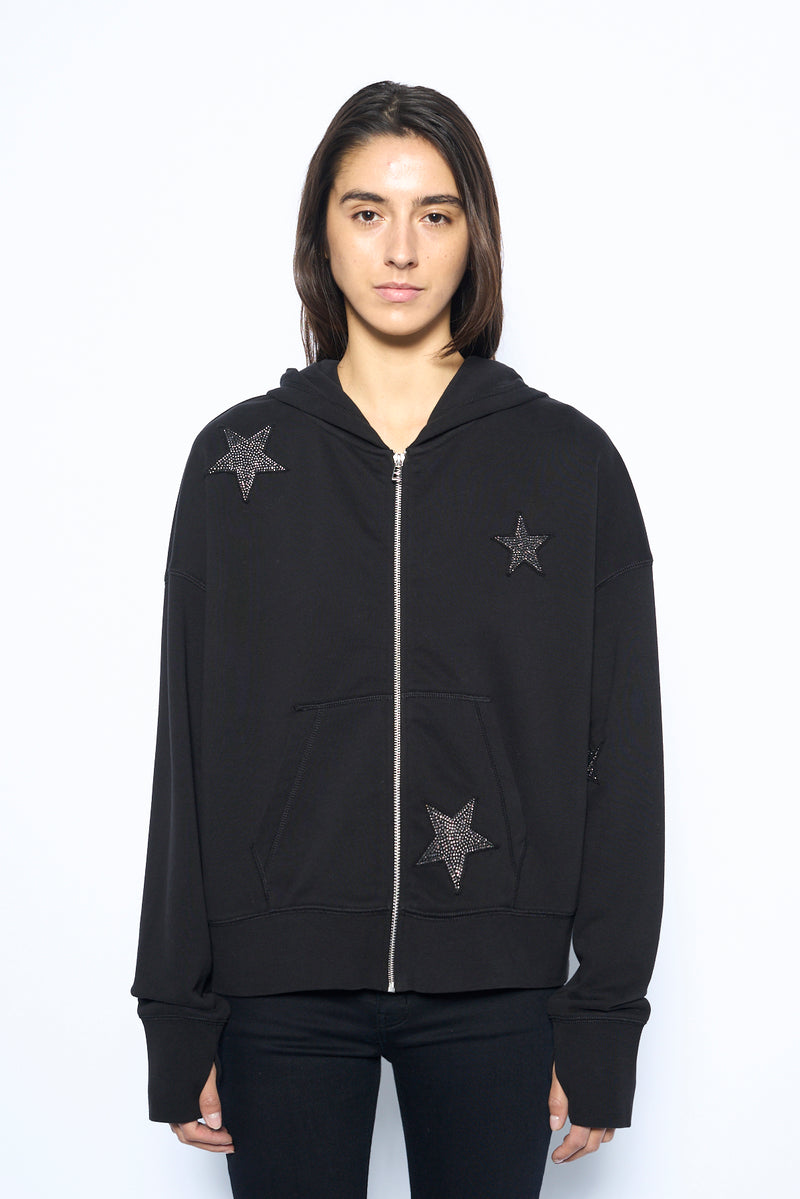Mia Zip Hoodie - Black
