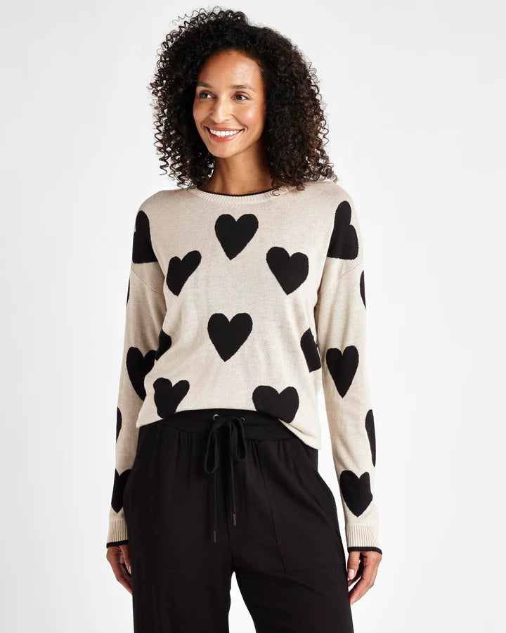 Lottie Sweater - Black Hearts
