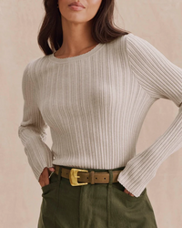 Georgie Pointelle Sweater - Pale Oak Heather