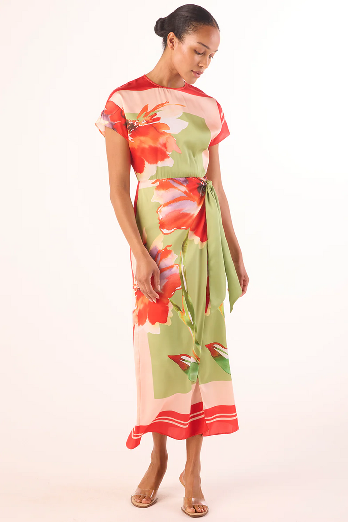 Devorah Dress - Scarf Flora Satin