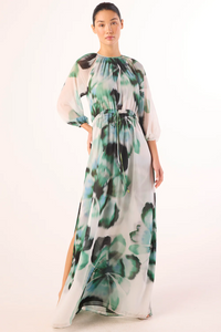 Perdita Dress - Verdant Anemone Chiffon