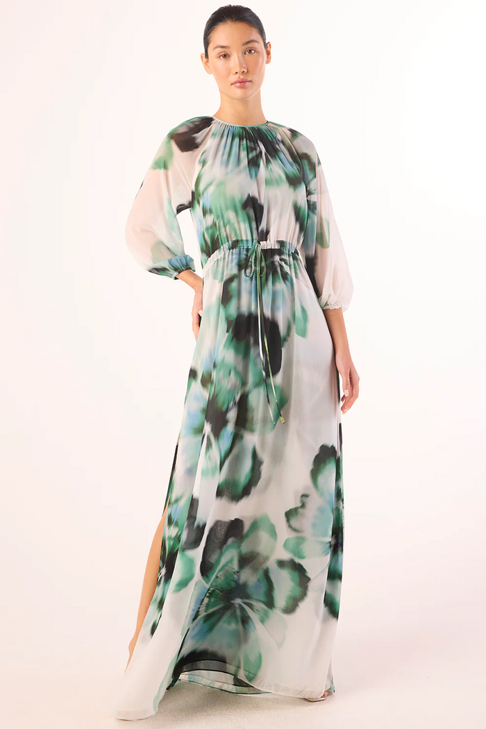 Perdita Dress - Verdant Anemone Chiffon