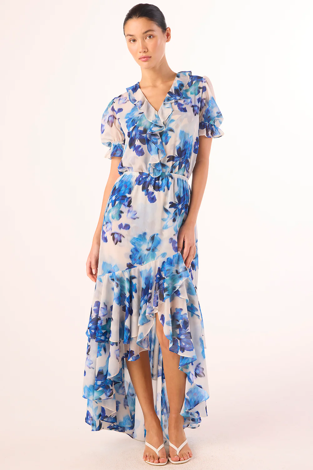 Connie Top - Blurred Bouquet Chiffon