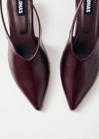 Eros Leather Pumps - Burgundy