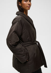 Zinnah Short Cocoon Coat - Chocolate Brown