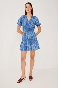 Fiorella Dress - Blue Ikat