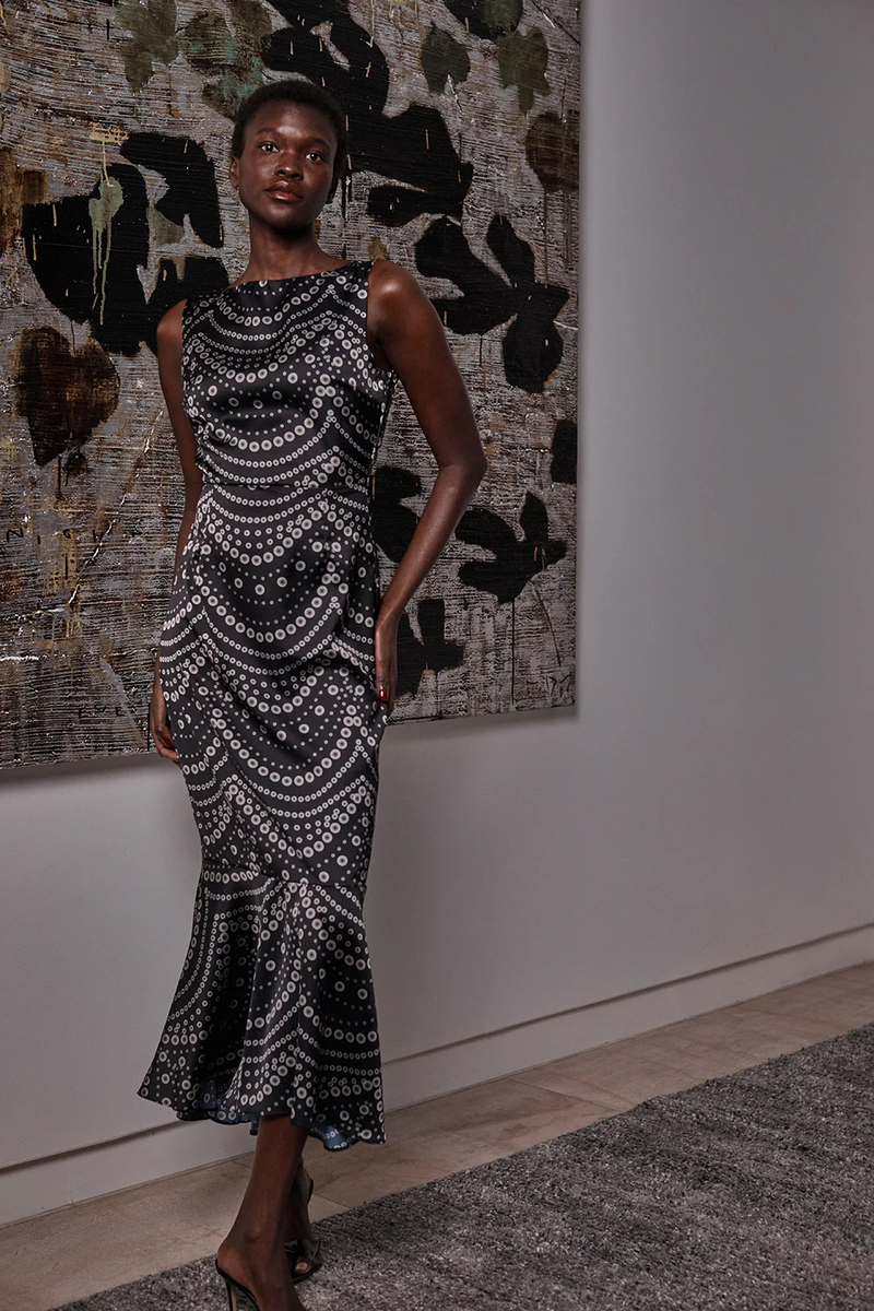 Patricia Dress - Stranded Pearls Satin