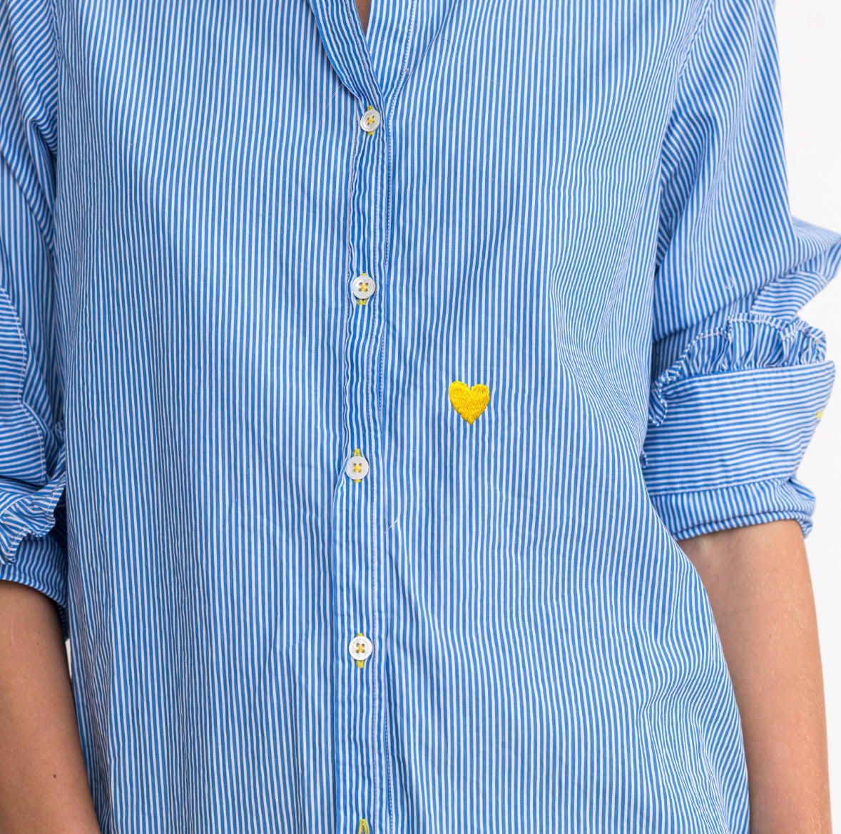 Mia Shirt - Ruffles - Lunar Blue