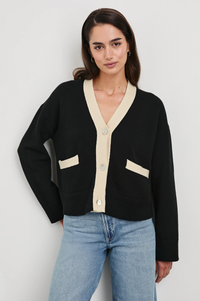 Geneva Cardigan - Black Ivory