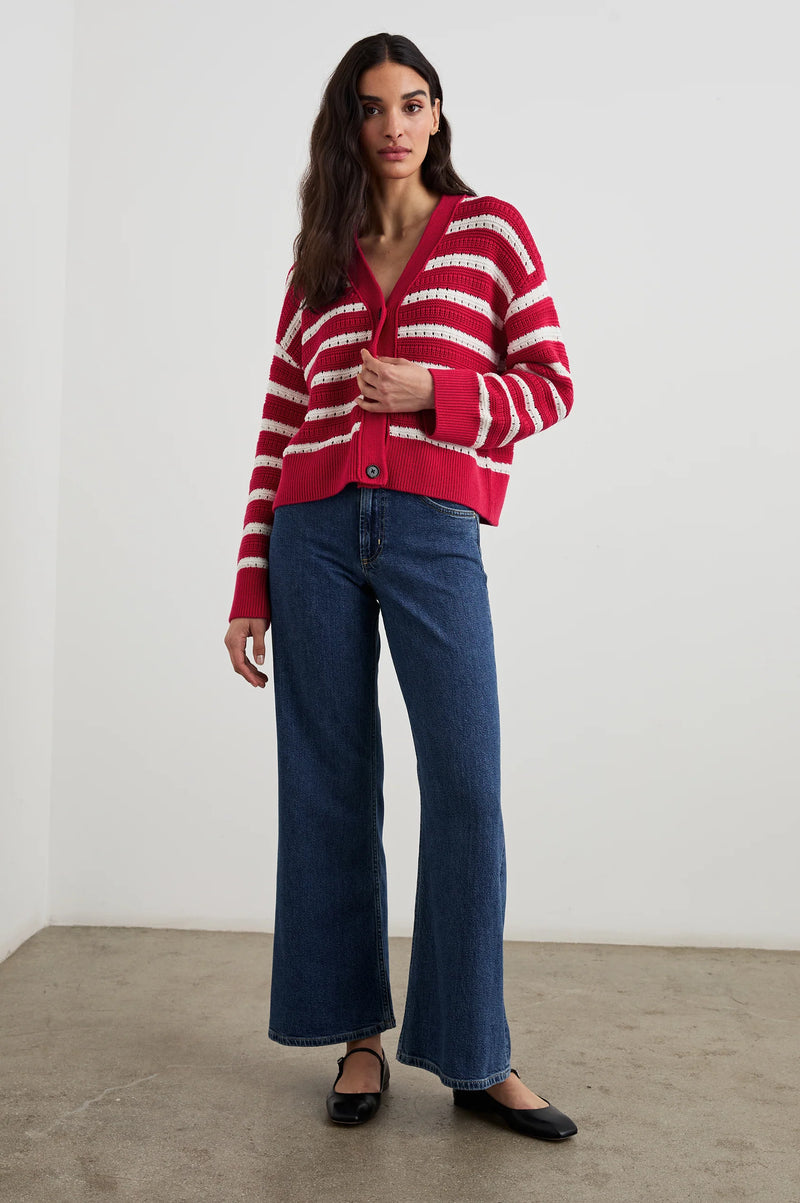 Geneva Cardigan - Pink Stripe