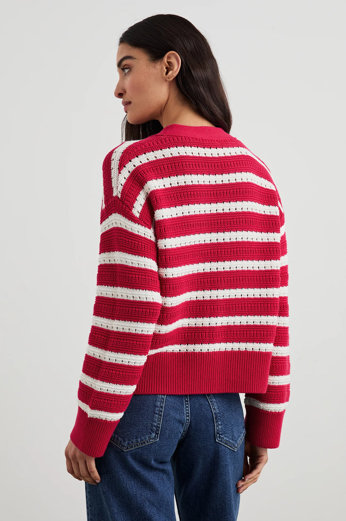 Geneva Cardigan - Pink Stripe