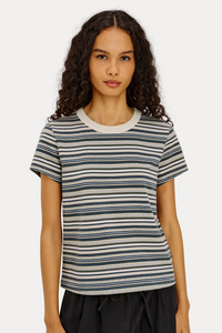 Girlfriend Tee - Coastal Pine Stripe