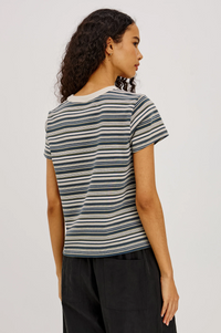 Girlfriend Tee - Coastal Pine Stripe