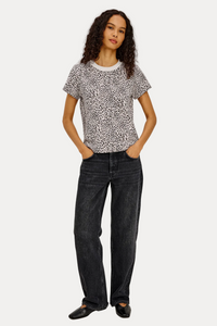 Girlfriend Tee - Ecru Cheetah