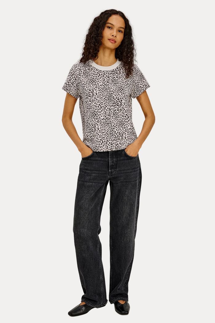 Girlfriend Tee - Ecru Cheetah
