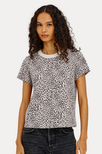 Girlfriend Tee - Ecru Cheetah