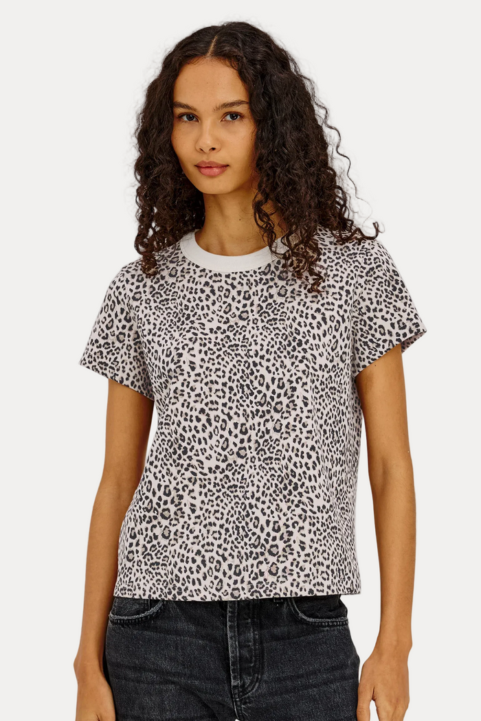 Girlfriend Tee - Ecru Cheetah