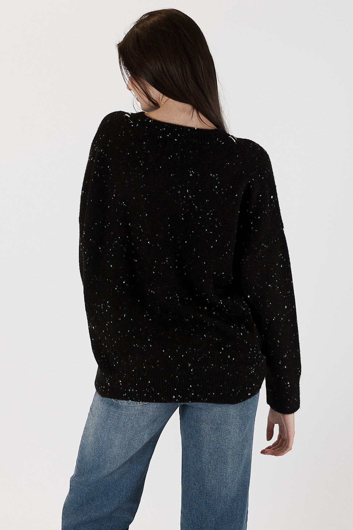 Heart Sweater - Black Fleck