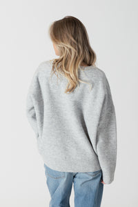 Heart Sweater - Light Grey/Pink