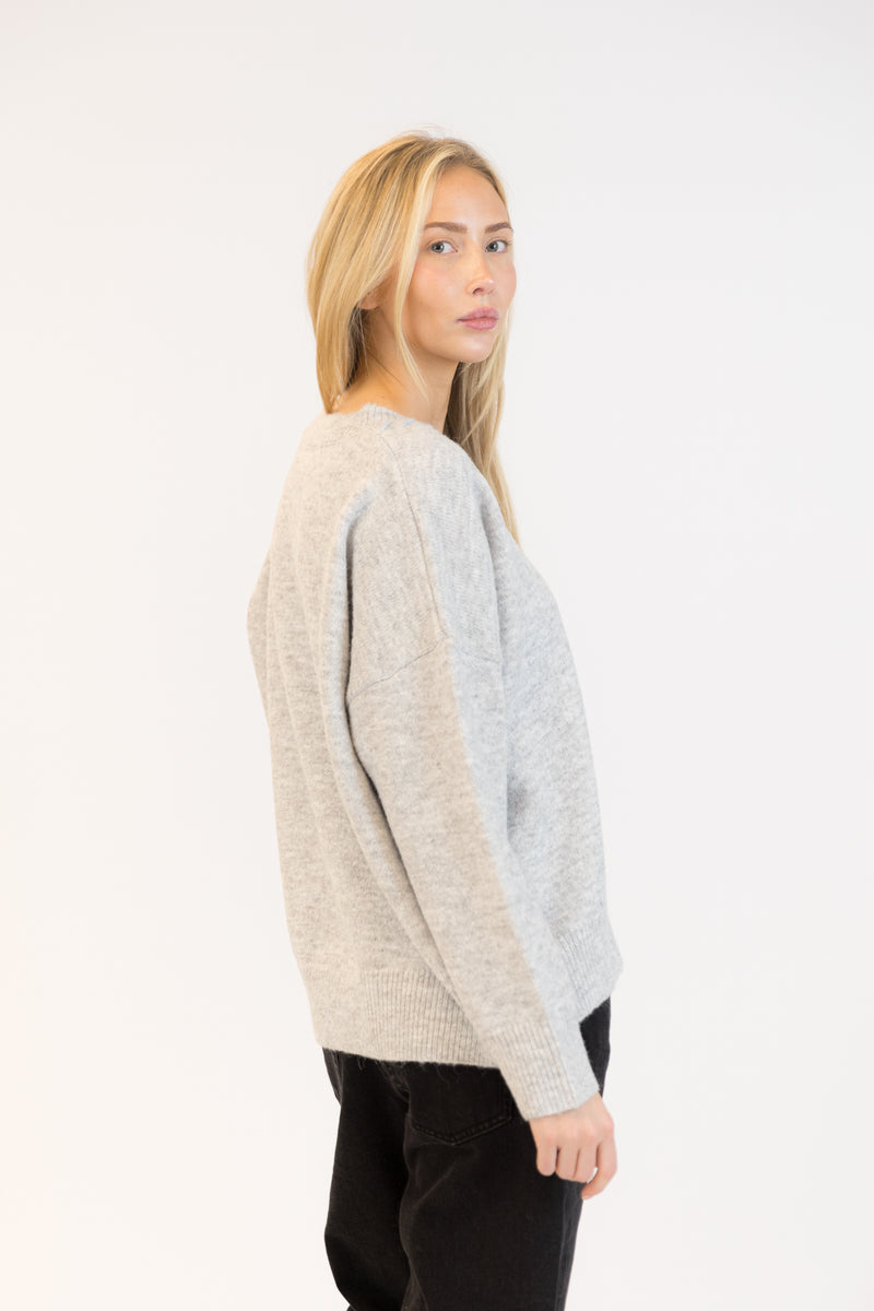 Heart Eco Pullover - Light Grey