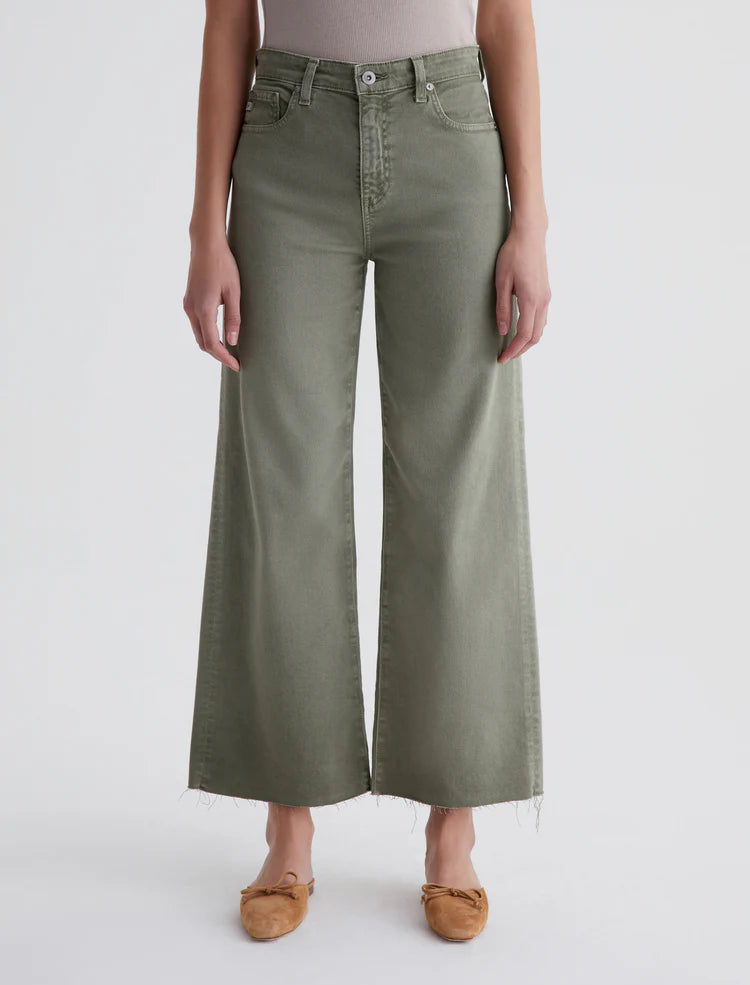 Saige Wide Leg Crop - Sulfur Dried Parsley