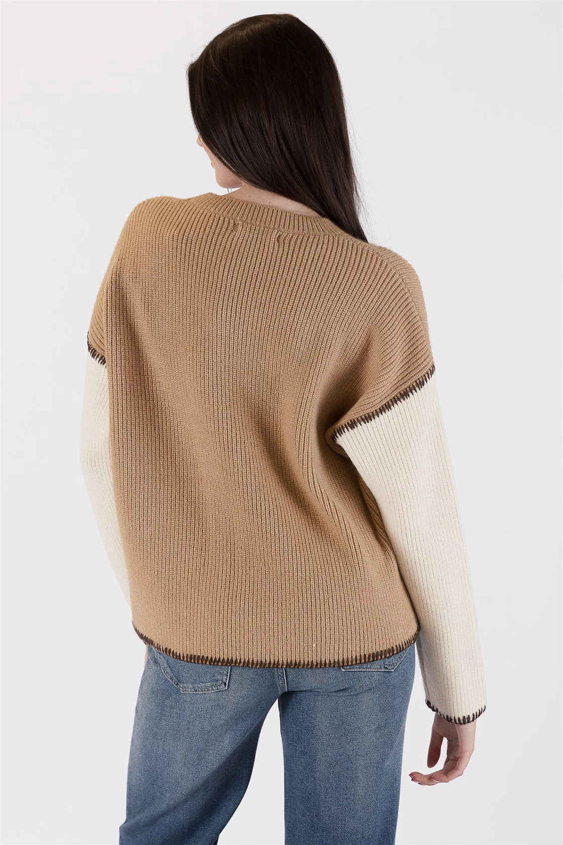 Talia Sweater - Camel/Creme